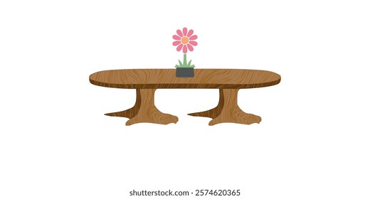 Wooden Textured Table Furniture Nature Based Table Illustration