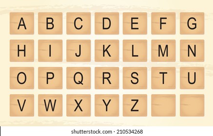 Wooden Tiles Alphabet Letters