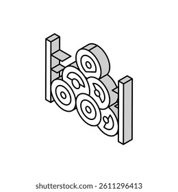 wooden timber storage isometric icon vector. wooden timber storage sign. isolated symbol illustration