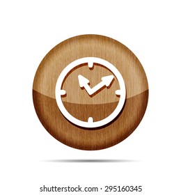 wooden time clock vector icon