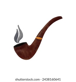 Wooden tobacco pipe isolated on white