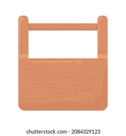 caja de herramientas de madera icono plano aislado