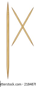 wooden toothpicks vector illustration