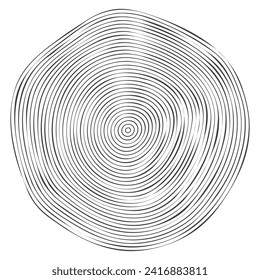 Wooden topography circles. Wood organic slice line design. Line ripple circle wood texture. Tree cut