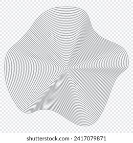 Círculos topográficos de madera. Diseño de la línea de corte orgánica de madera. Textura de madera de círculo de rizo de línea. Recorte de árbol