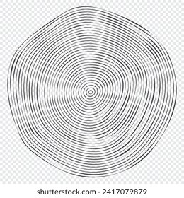 Wooden topography circles. Wood organic slice line design. Line ripple circle wood texture. Tree cut