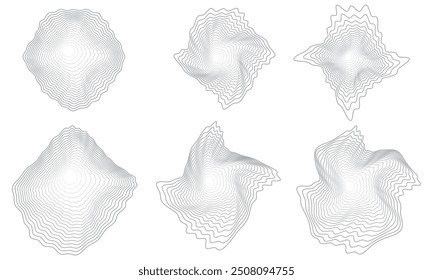 Wooden topography circles. Wood organic slice line design. Line ripple circle wood texture. Tree cut