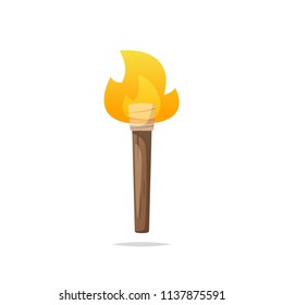 Wooden torch vector isolated