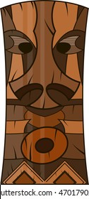 wooden totem in vector