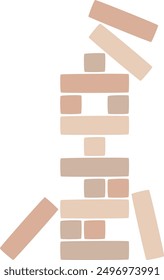 Ilustración vectorial de juego de torre de madera