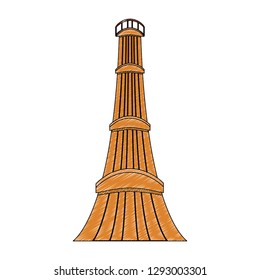 Wooden tower isolated