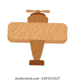 wooden toy airplane vector isolated