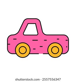 wooden toy baby line icon vector. wooden toy baby sign. isolated symbol illustration