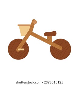 vector de bicicleta de juguete de madera aislado