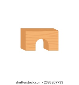 Wooden toy blocks or puzzle piece, flat vector illustration isolated on white background. Educational kids toy for entertainment and nursery educational games.