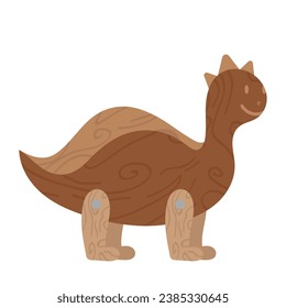 wooden toy dinosaurs vector isolated