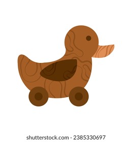 wooden toy duck vector isolated