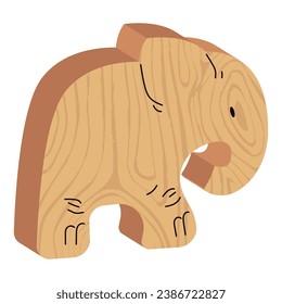 wooden toy elephant vector isolated