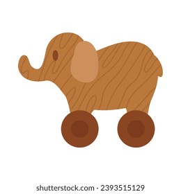 wooden toy elephant vector isolated