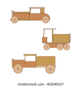 Wooden toy retro car. Toys for boys. 