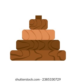 wooden toy stackable tower vector isolated