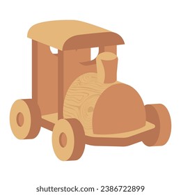 wooden toy train vector isolated