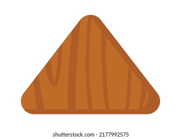 Wooden toy triangle icon. Vector illustration