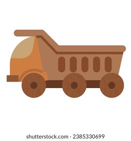 wooden toy truck vector isolated