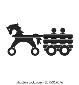 Wooden toy vector icon.Black vector icon isolated on white background wooden toy.