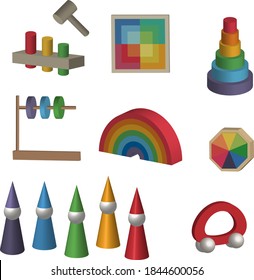 wooden toys for creative Montessori play and learning