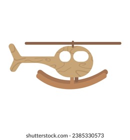 wooden toys helicopter vector isolated
