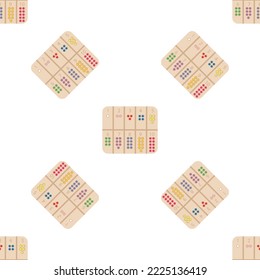 Wooden toys for kids games. Baby seamless pattern with Montessori subject. Education logic toys for preschool kids. Montessori system for early childhood development.