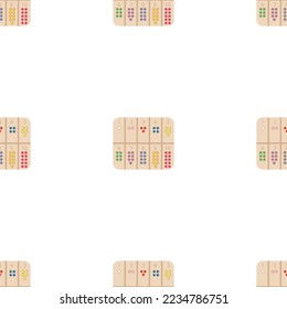 Wooden toys for kids games. Baby seamless pattern with Montessori subject. Education logic toys for preschool kids. Montessori system for early childhood development.