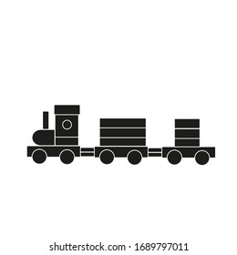 wooden train on white background