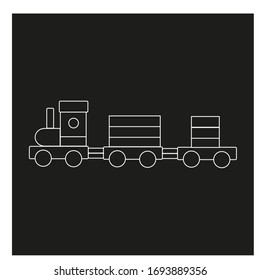 wooden train on white background