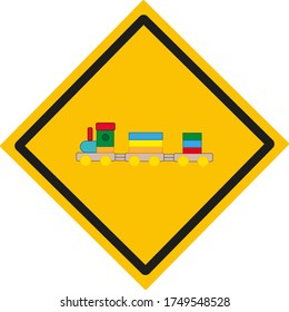 wooden train on white background