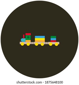 tren de madera sobre fondo blanco