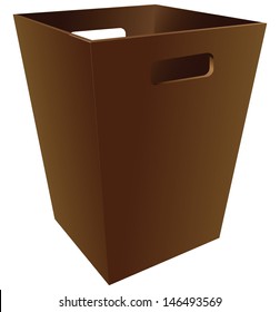 A wooden Trash Bin for the office. Vector illustration.