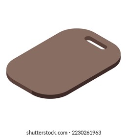 Wooden tray icon isometric vector. Cooking board. Restaurant plate