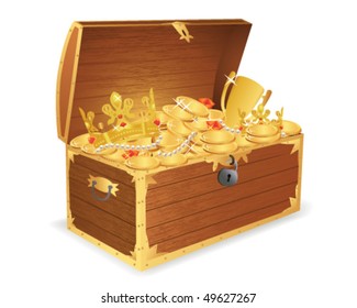 Wooden treasure chest