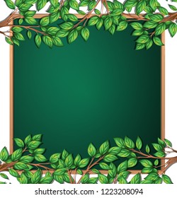 Wooden tree branch frame illustration