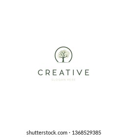 Wooden Tree Creative Business Logo Design Graphic