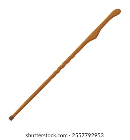 Wooden trekking stick flat vector design isolated on white background