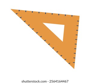 Wooden triangle ruler tool vector illustration