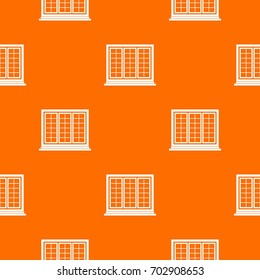 Wooden tricuspid window pattern repeat seamless in orange color for any design. Vector geometric illustration