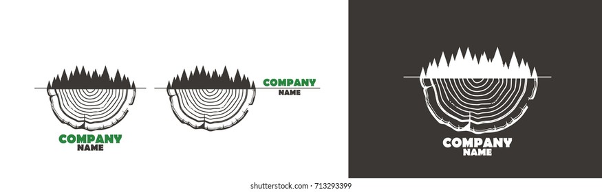 Wooden trunk thin line icon. Vector illustration of woodworking.