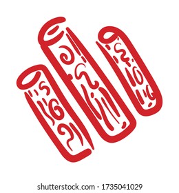 wooden trunks hand draw style icon vector illustration design