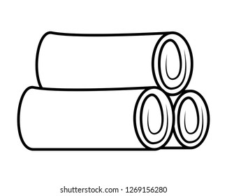 wooden trunks on white background