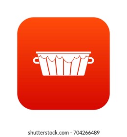 Wooden tub icon digital red for any design isolated on white vector illustration