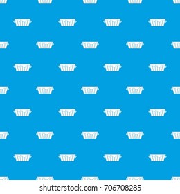 Wooden tub pattern repeat seamless in blue color for any design. Vector geometric illustration